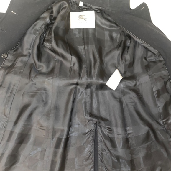 BURBERRY Kensington Black Wool Cashmere Double Breasted Trench Size 4 - Picture 10 of 15